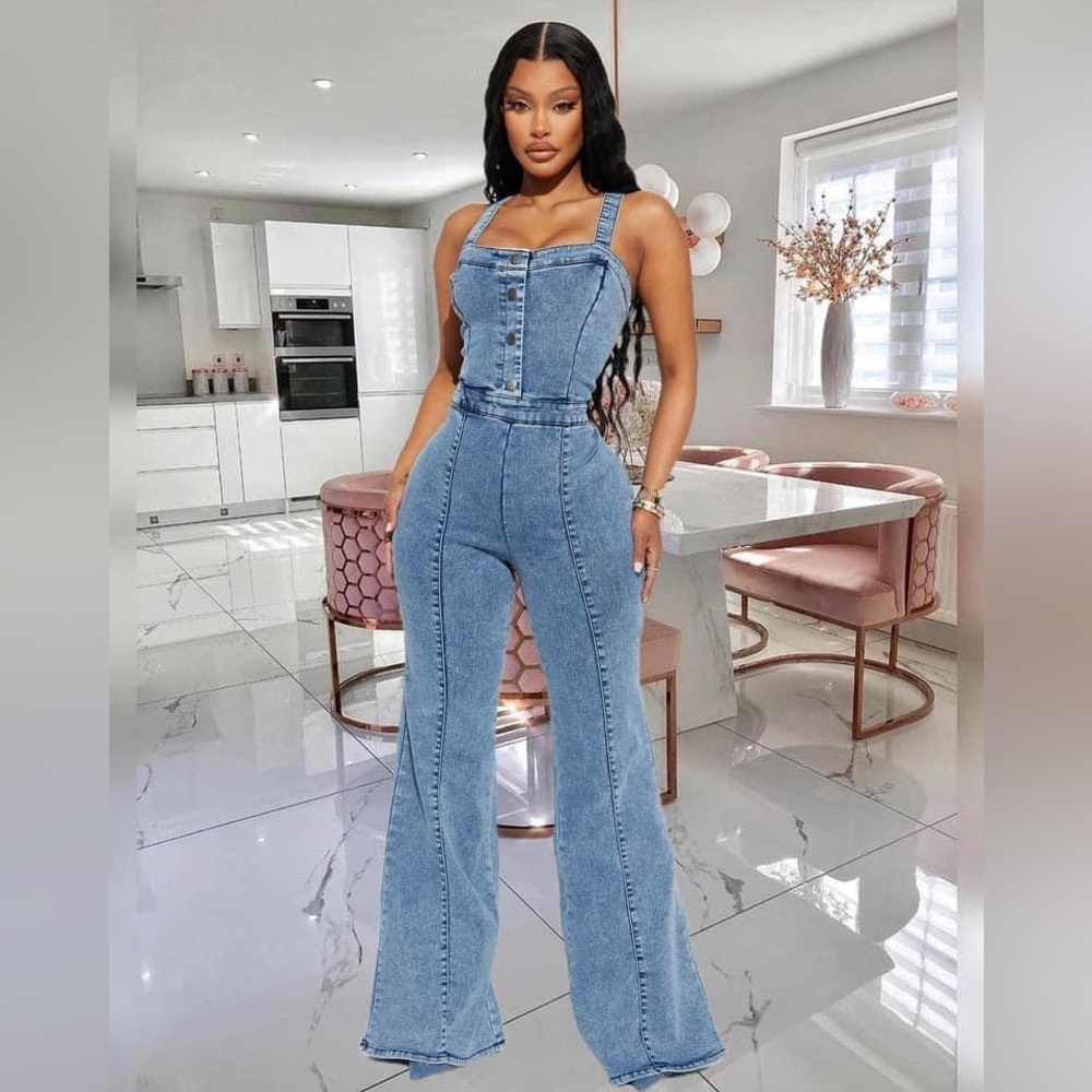 Denim Wide Leg Jumpsuit